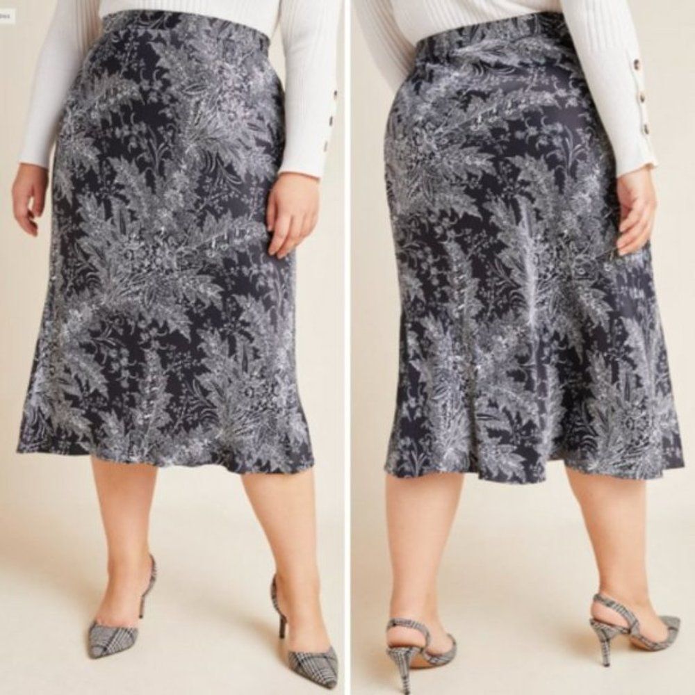 NWT Anthropologie Maeve Bias Satin Midi Skirt | 18W